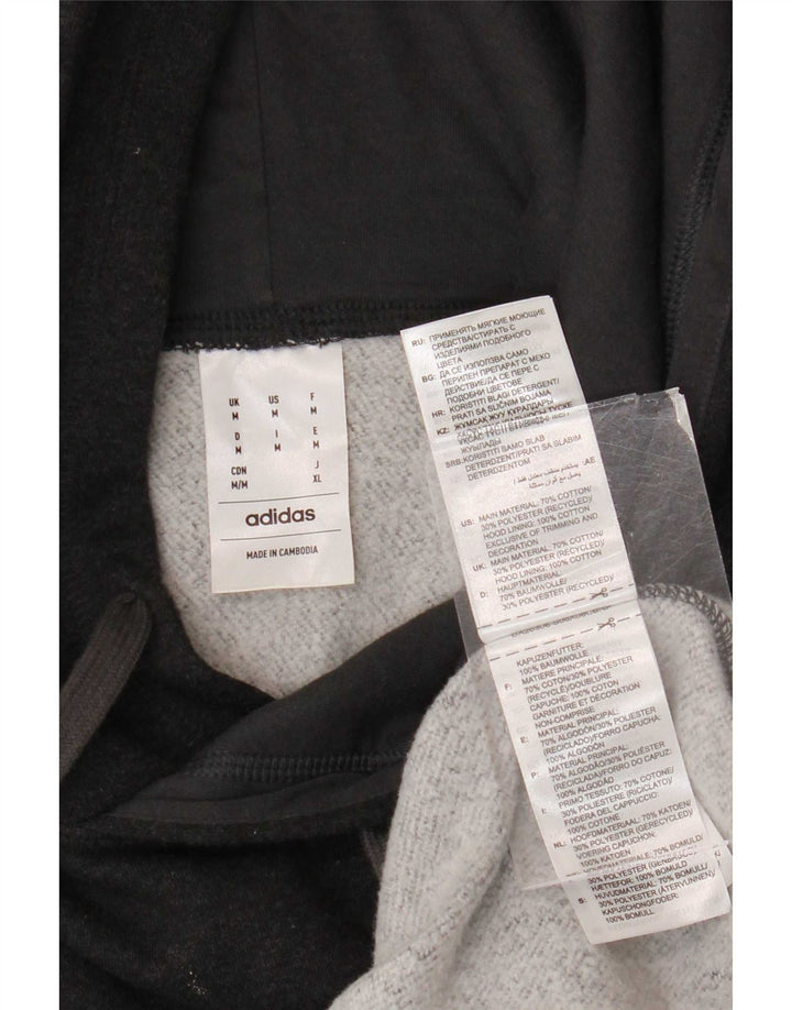 Adidas Ανδρικό Hoodie Jumper Μεσαίο γκρι βαμβακερό