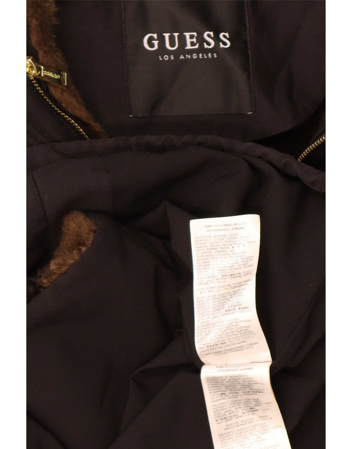 Guess Γυναικείο Μπουφάν Parka με κουκούλα UK 6 XS μαύρο πολυεστέρα