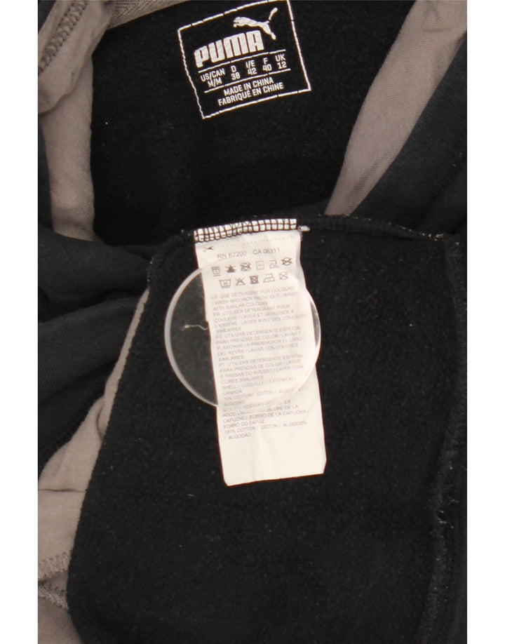 Puma Γυναικείο Γραφικό Hoodie Jumper UK 12 μεσαίο μαύρο βαμβακερό