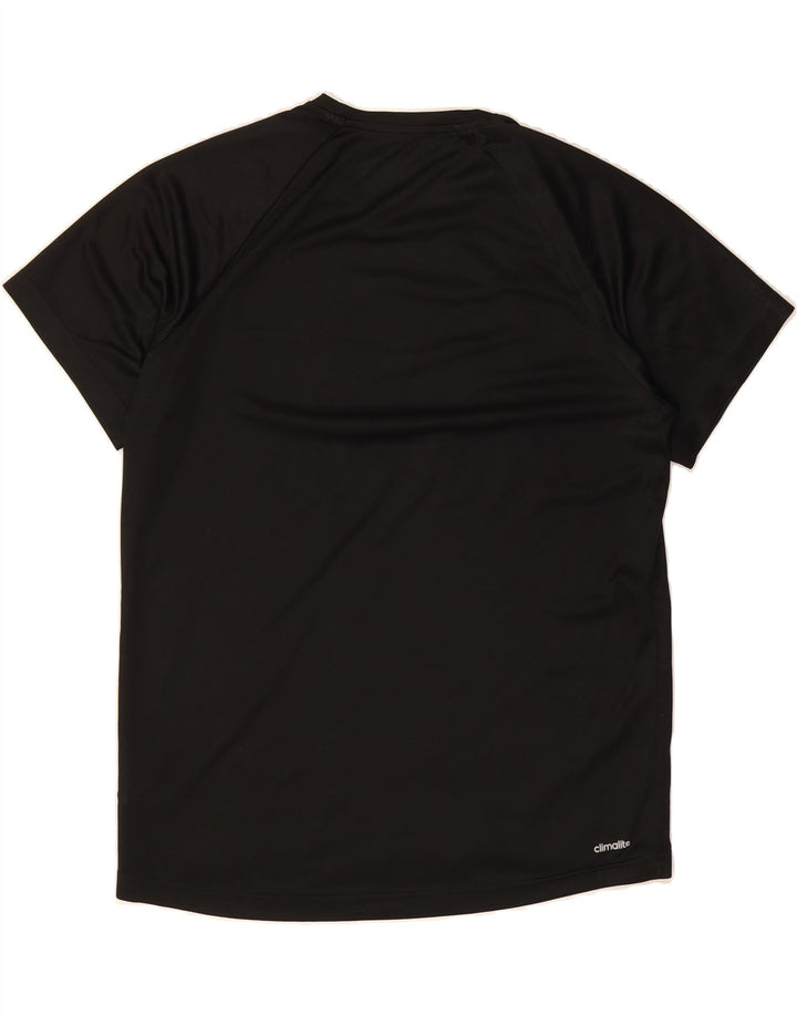 ADIDAS Mens Climalite Graphic T-Shirt Top Medium Black Polyester Vintage Adidas and Second-Hand Adidas from Messina Hembry 