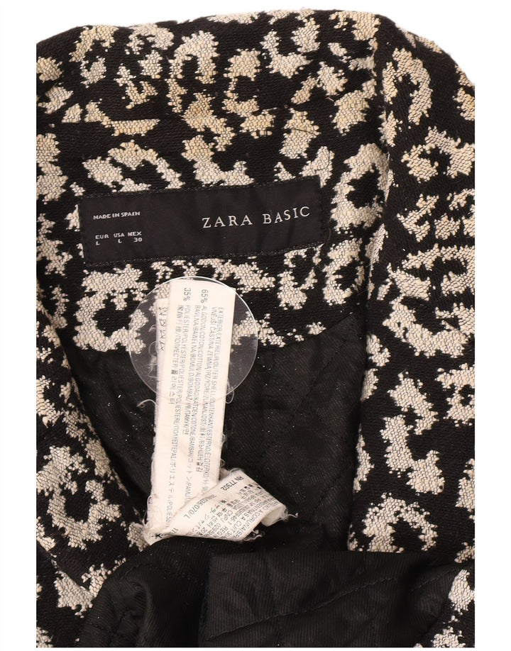 Ανοιχτό πανωφόρι Zara Abstract Pattern UK 14 μεγάλο μαύρο βαμβακερό