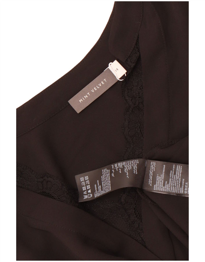 Γυναικείο μακρυμάνικο τουνίκ φόρεμα MINT VELVET UK 14 μεγάλο μαύρο πολυεστέρα