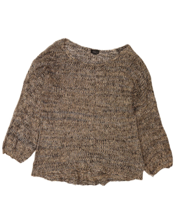 Topshop Γυναικείο πουλόβερ με λαιμόκαυστο UK 12 Medium Brown Flecked