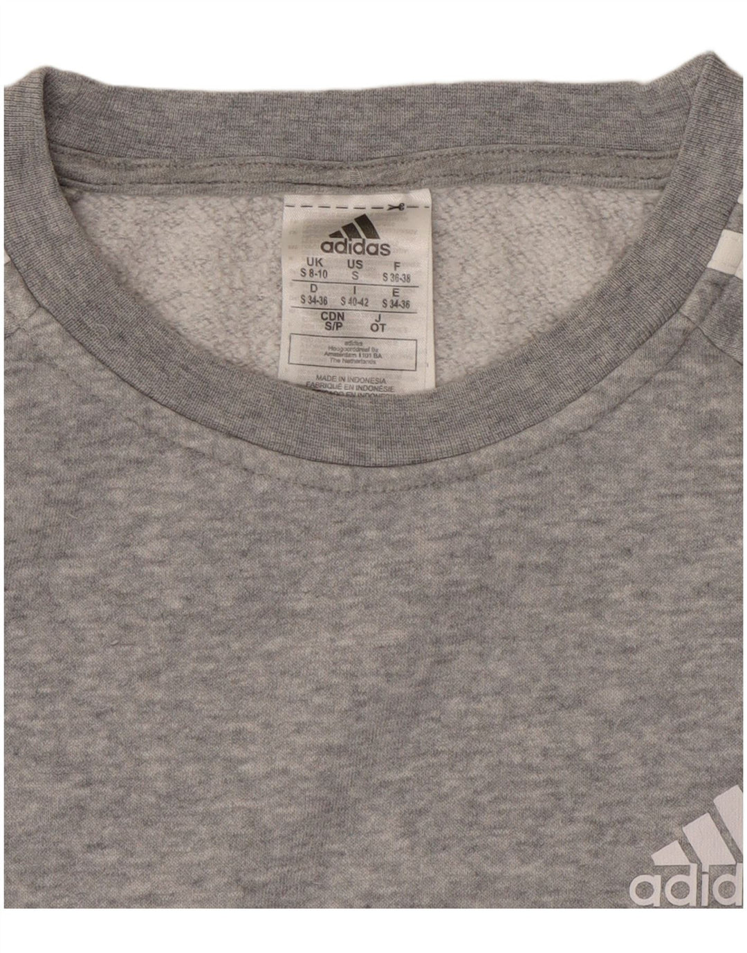 ADIDAS Γυναικεία φούτερ μεγάλου μεγέθους Jumper UK 8/10 Small Grey Flecked
