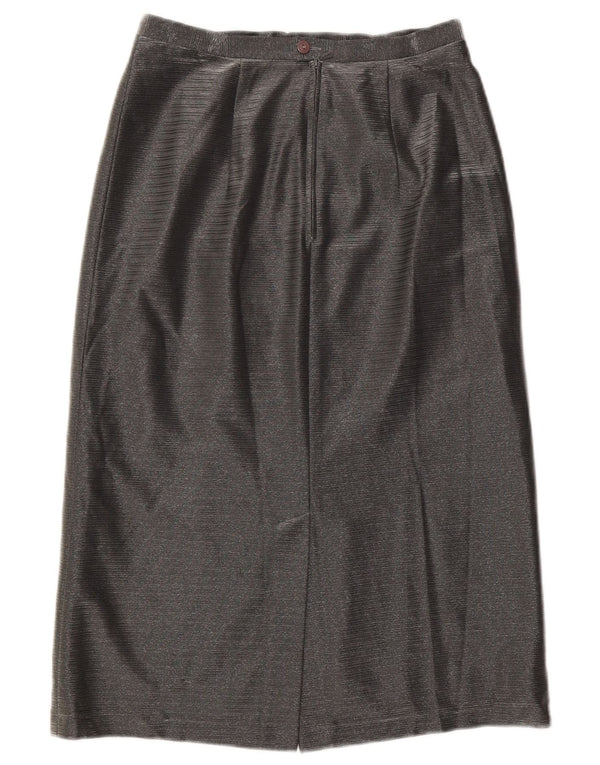 VINTAGE Γυναικεία ίσια ψηλόμεση φούστα EU 38 Medium W25 Grey Triacetate