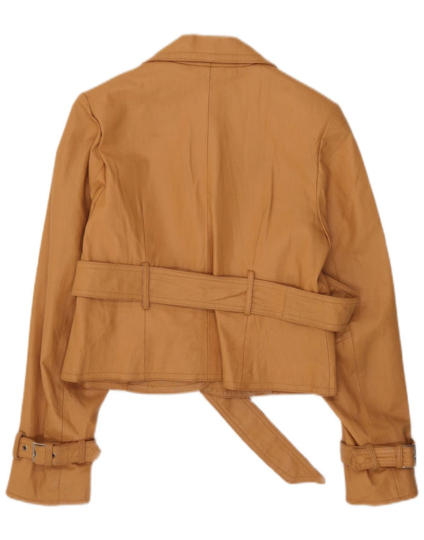Vintage Γυναικείο Δερμάτινο Μπουφάν UK 12 Medium Beige Leather
