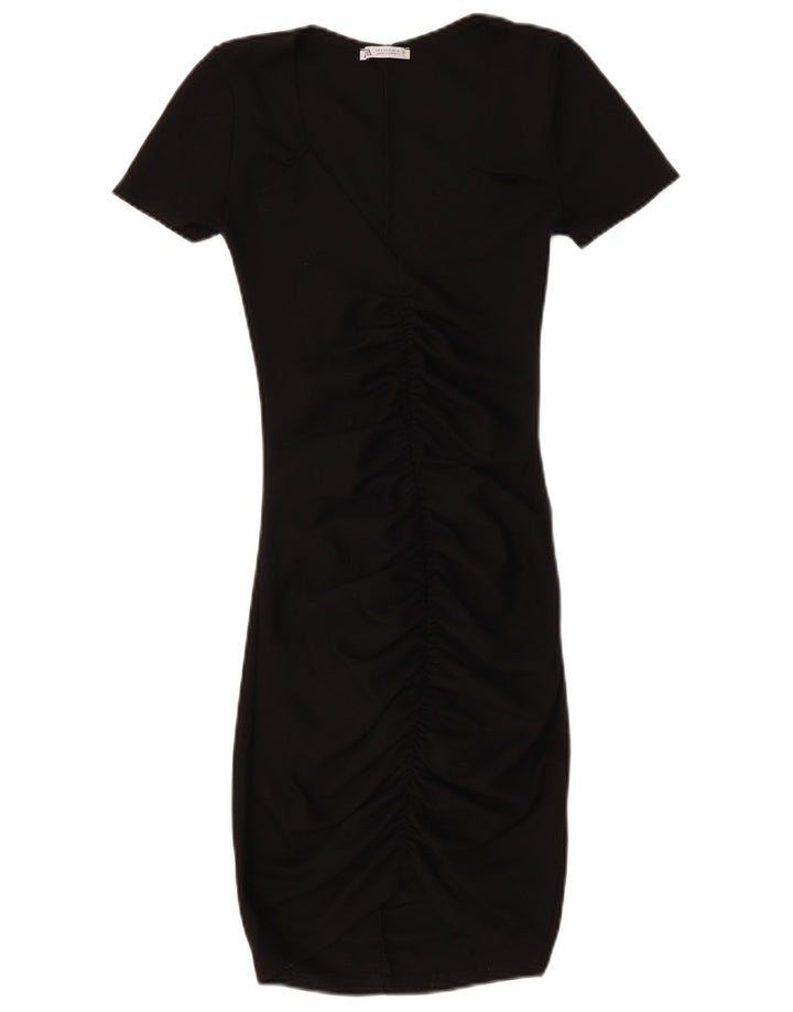 ZARA Γυναικείο Φόρεμα Bodycon UK 8 Small Black