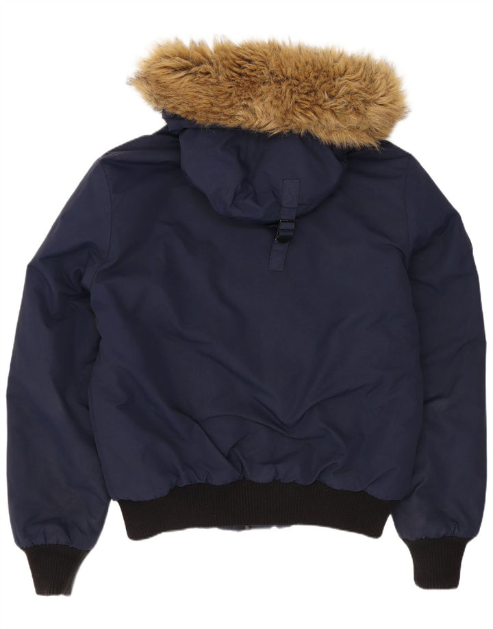 Superdry Ανδρικό μπουφάν μπουφάν με κουκούλα UK 38 Medium Navy Blue Nylon