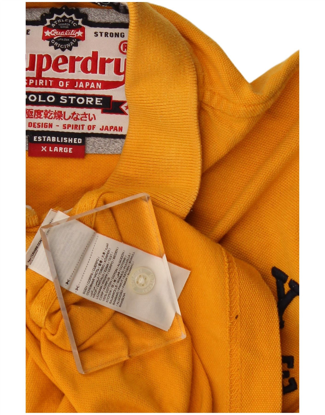 Ανδρικό γραφικό μπλουζάκι πόλο SUPERDRY XL κίτρινο βαμβακερό