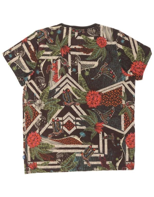 Γυναικείο γραφικό T-Shirt Adidas Top UK 14 Medium πολύχρωμο Floral