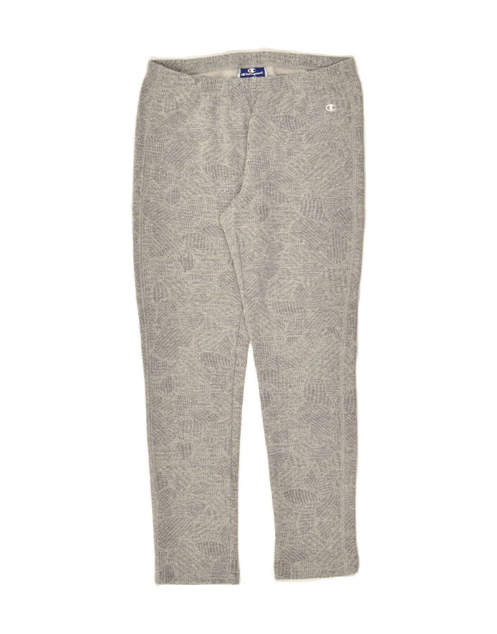 CHAMPION Girls Leggings 9-10 Years Medium  Grey Floral Cotton | Vintage Champion | Thrift | Second-Hand Champion | Used Clothing | Messina Hembry 