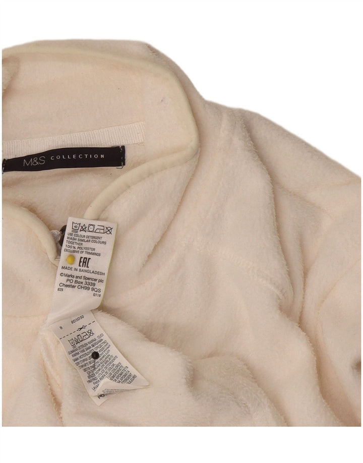 Marks & Spencer Γυναικείο Fleece Jacket UK 12 Medium Off White Polyester