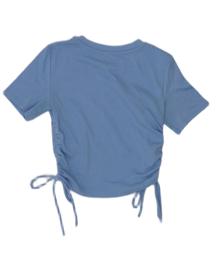 Zara Γυναικεία Μπλούζα Crop Top UK 12 Medium Blue