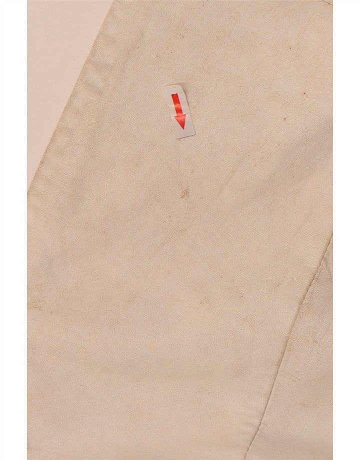 Vintage γυναικείο δερμάτινο σετ 2 τεμαχίων UK 12 Medium W26 Off White