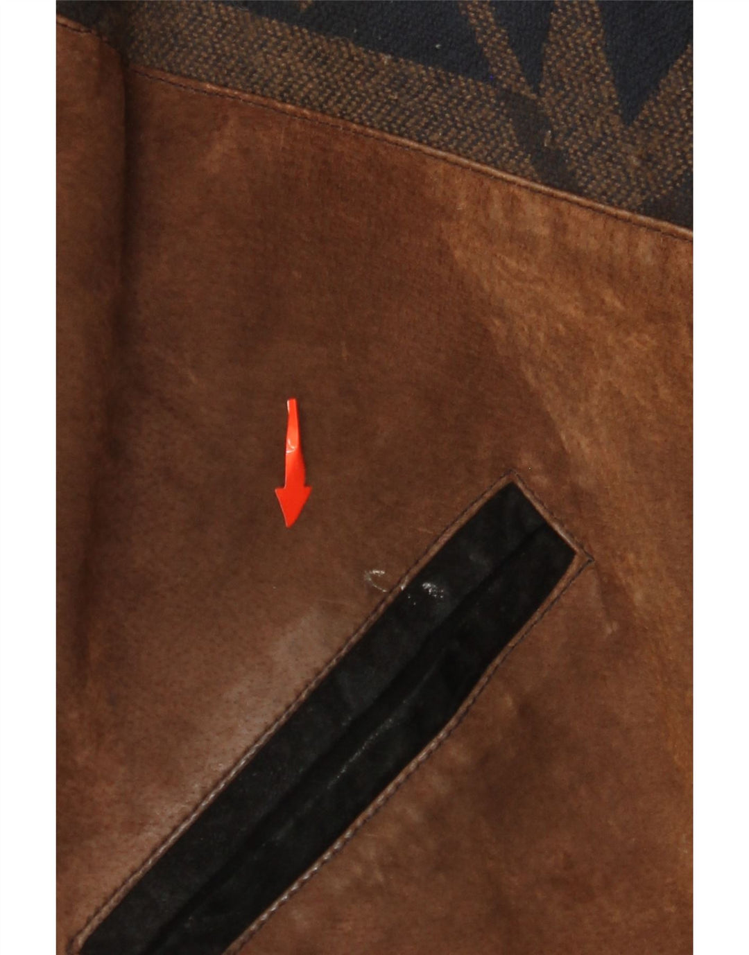 Ανδρικό Suede Jacket VINTAGE UK 42 XL Brown Colourblock Δερμάτινο