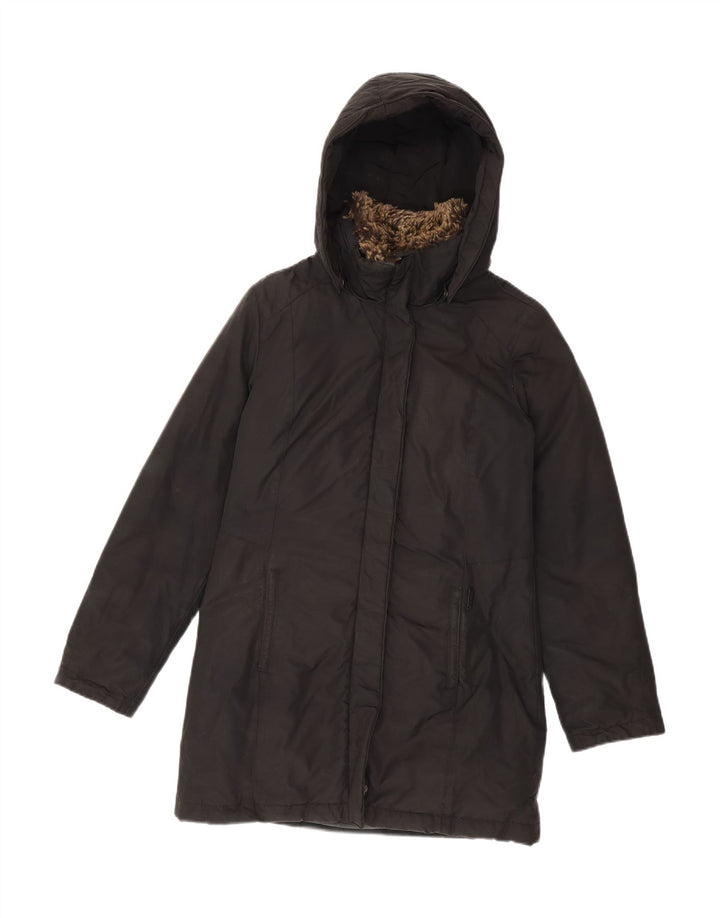 Woolrich Γυναικείο παλτό με κουκούλα UK 10 Small Black Polyester