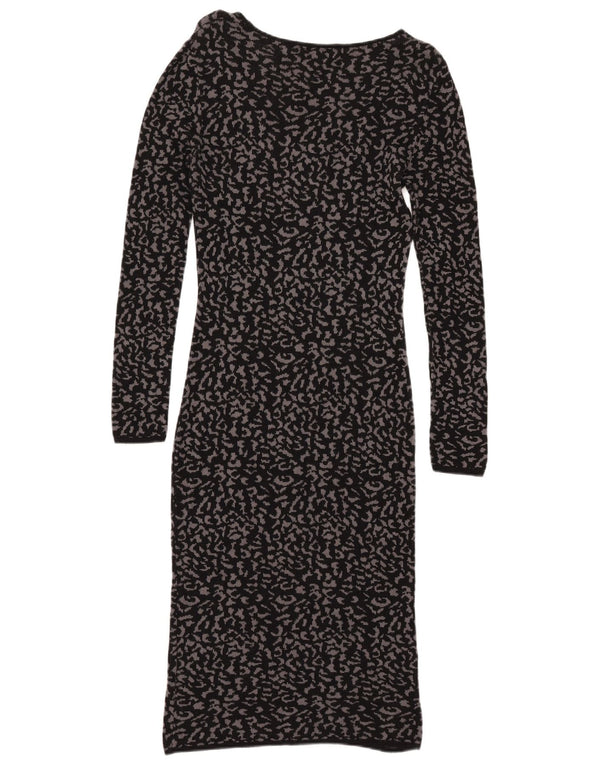 Γυναικείο μακρυμάνικο φόρεμα Oasis UK 12 Medium Black Animal Print