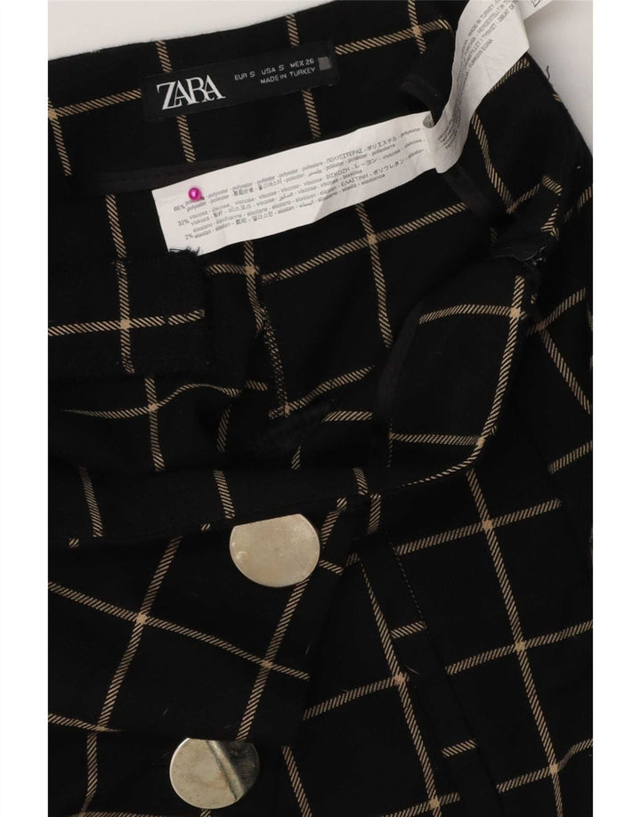 Zara Γυναικείο σορτς Casual Small W26 Μαύρο Check Polyester