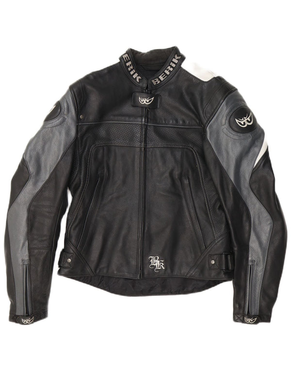 Μπουφάν Berik Mens Graphic Moto Racer UK 40 Large Black Colourblock