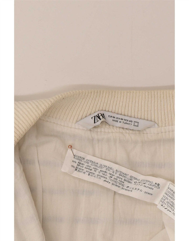 Ανδρικό πουλόβερ Zara Ζακέτα Μεσαίο Λευκό Βαμβακερό ριγέ