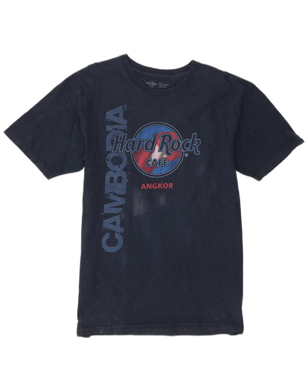 Ανδρικό γραφικό μπλουζάκι Hard Rock Cafe Angkor Top Large Navy Blue Cotton