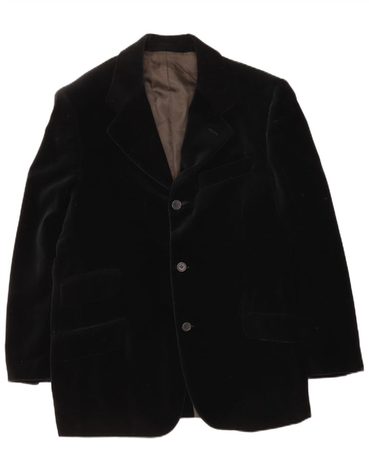 Vintage Ανδρικό βελούδινο σακάκι με 3 κουμπιά UK 38 Medium Black