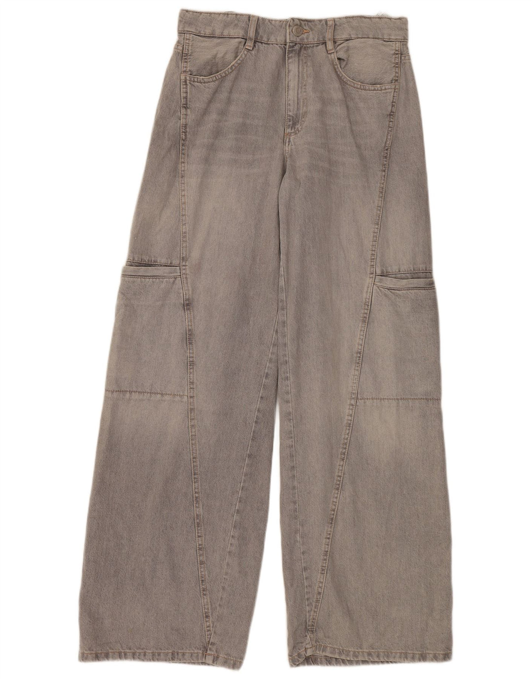 Γυναικείο τζιν ZARA Cargo Wide Leg EU 40 Medium W30 L34 Γκρι βαμβακερό