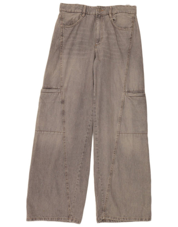 Γυναικείο τζιν ZARA Cargo Wide Leg EU 40 Medium W30 L34 Γκρι βαμβακερό