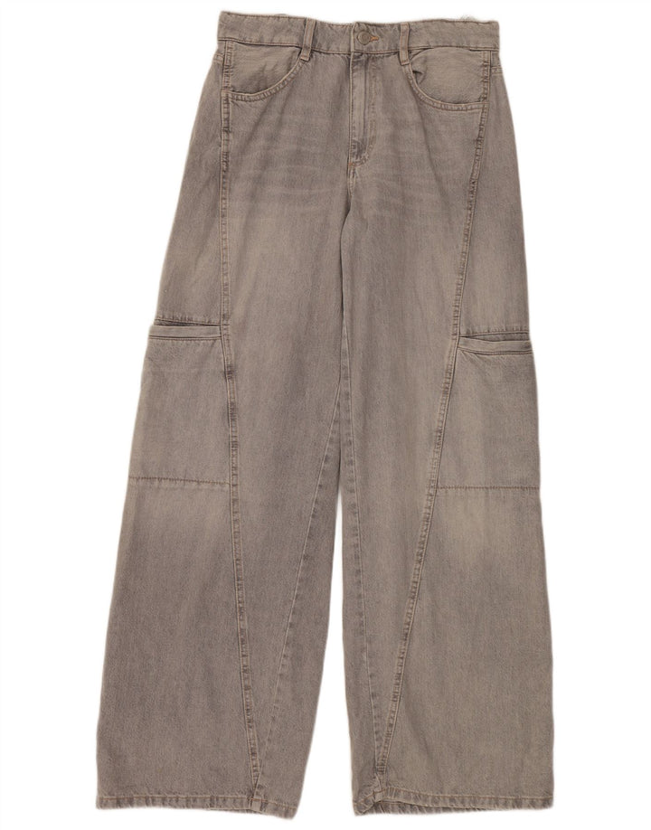 Γυναικείο τζιν ZARA Cargo Wide Leg EU 40 Medium W30 L34 Γκρι βαμβακερό