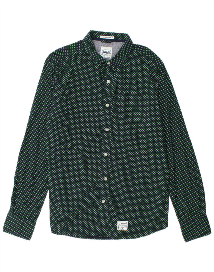 Ανδρικό γραφικό πουκάμισο SUPERDRY 2XL Navy Blue Spotted