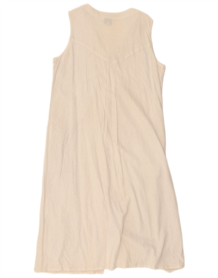 Marila Γυναικείο Αμάνικο Φόρεμα Shift UK 14 Medium White Λινό