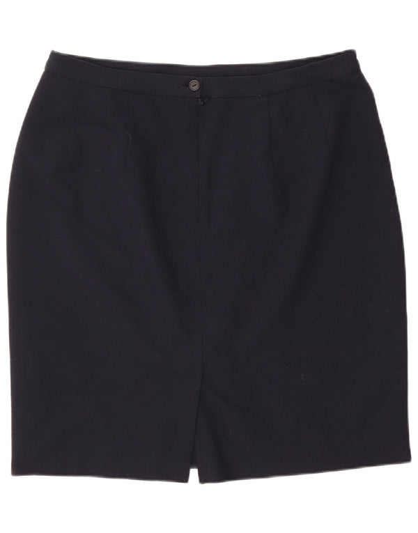 Marks & Spencer Γυναικεία Ψηλόμεση Pencil Φούστα UK 18 XL W32 Navy Blue