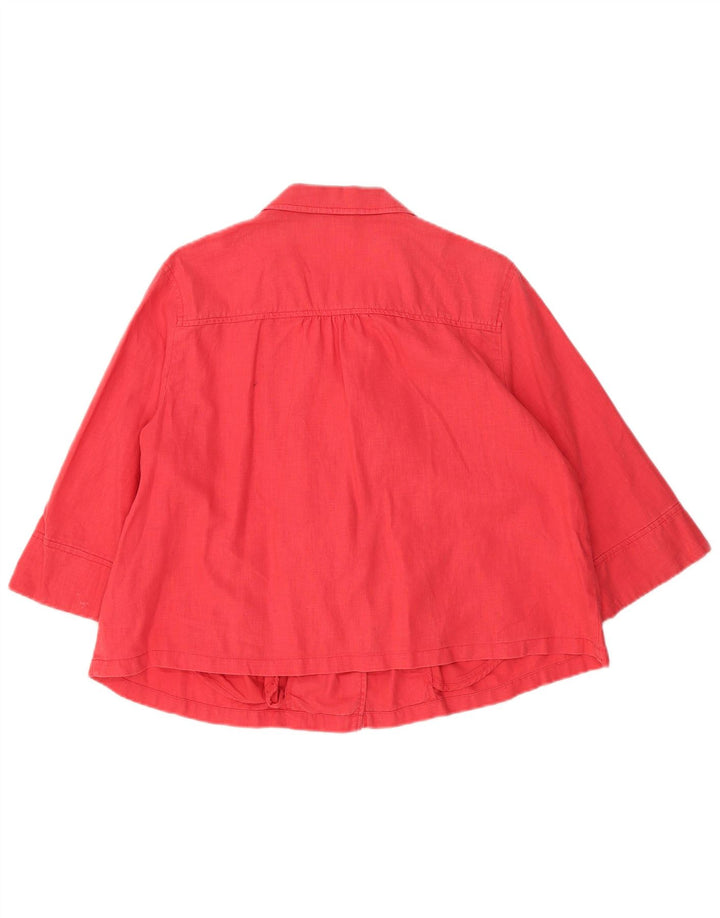 Marks & Spencer Γυναικείο Μπουφάν 3/4 με 1 κουμπί Blazer UK 18 XL Κόκκινο λινό