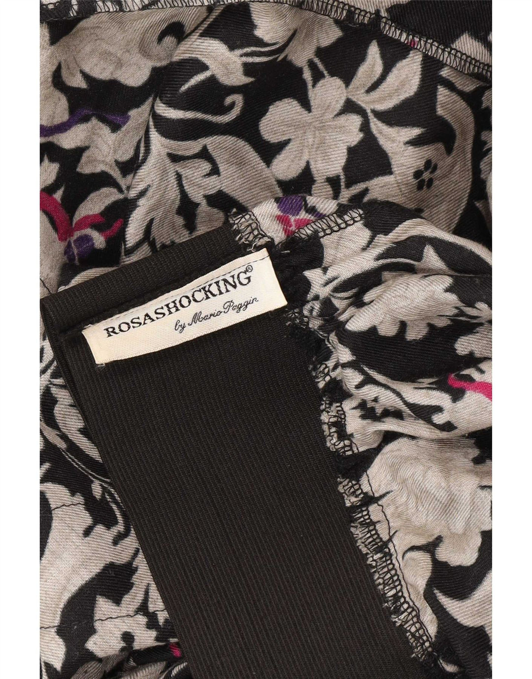 Vintage Γυναικεία Flared Φούστα Medium W26 Black Floral Viscose