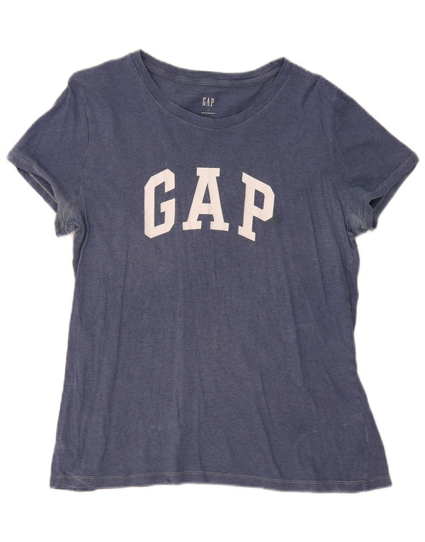Γυναικείο γραφικό T-Shirt Gap Top UK 14 Large Navy Blue από βαμβάκι
