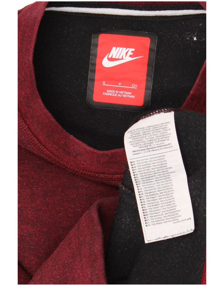 Γυναικείο φούτερ μεγάλου μεγέθους Nike Jumper UK 10 Small Maroon βαμβάκι