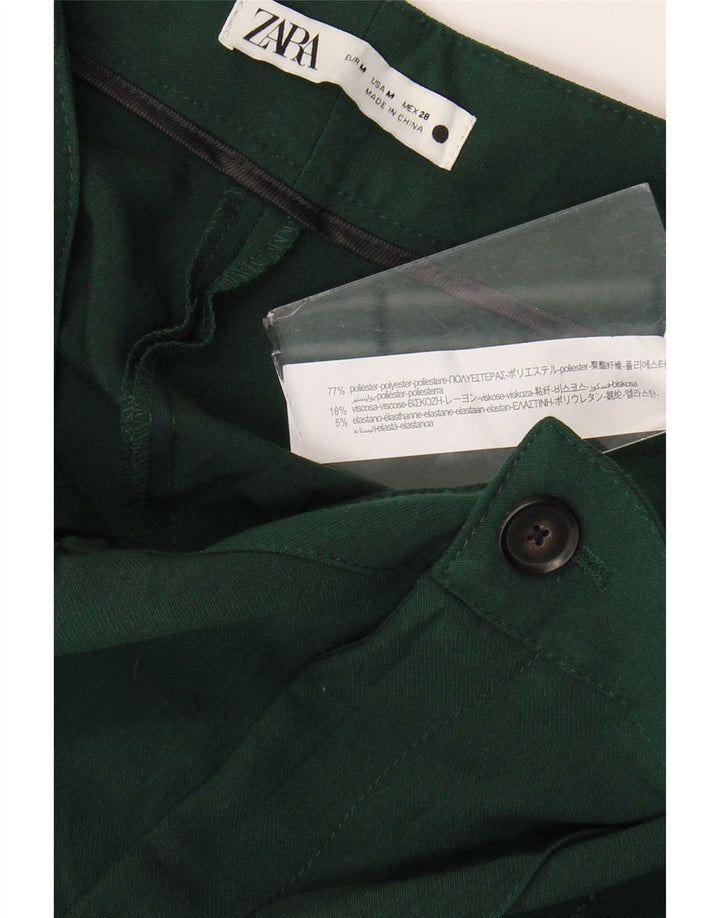 Zara Γυναικείο ίσιο casual παντελόνι Medium W28 L32 Πράσινο Πολυεστέρας