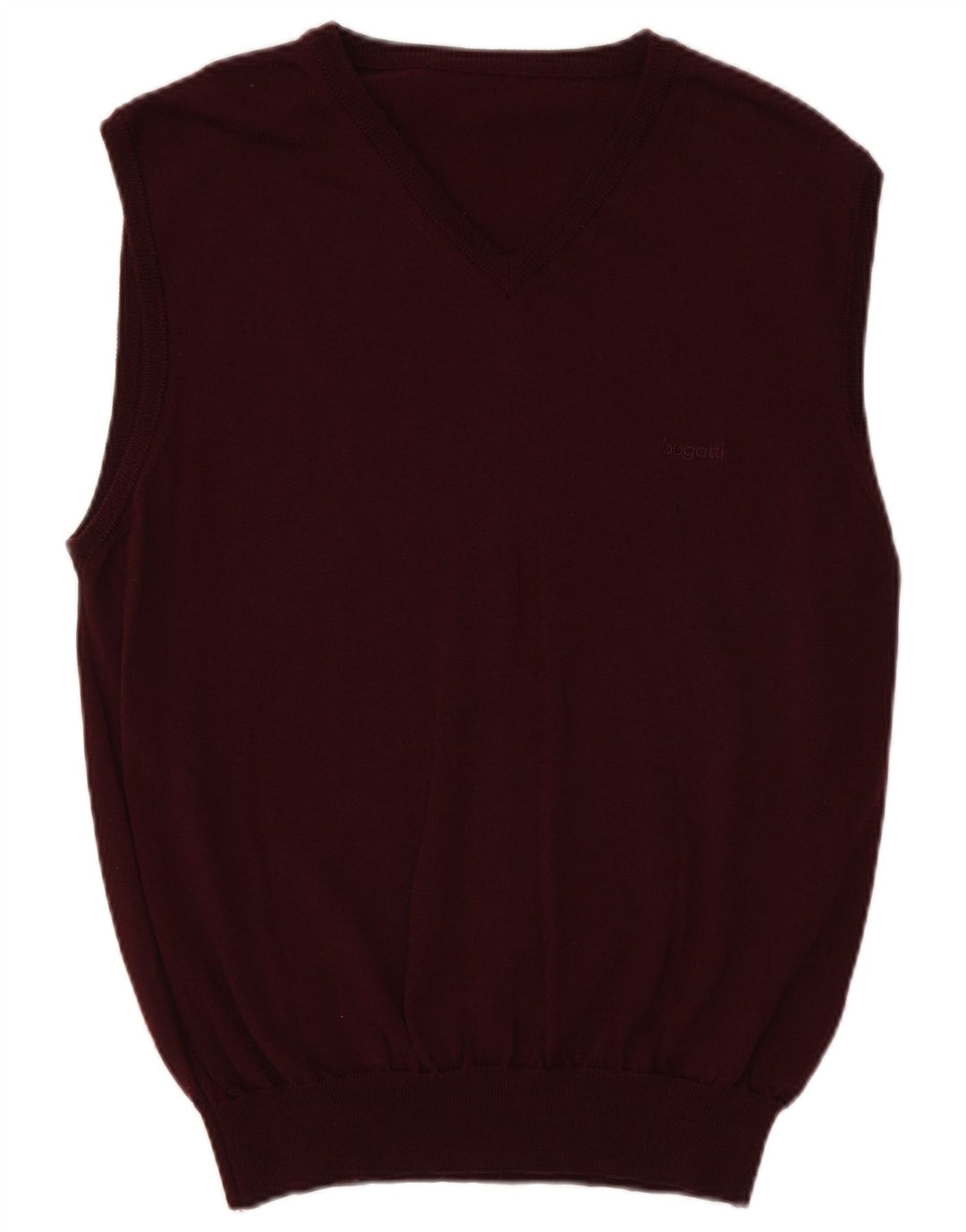 Ανδρικό γιλέκο Bugatti Tank Top UK 40 Μέτριο Βουργουνδί Παρθένο Μαλλί