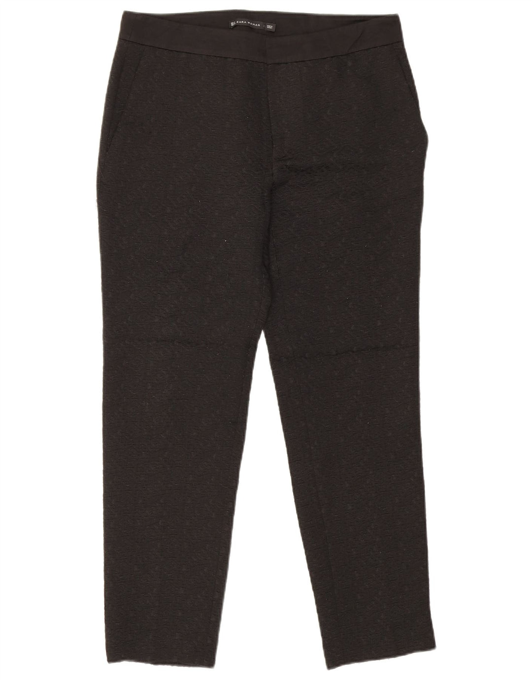 Zara Γυναικείο Slim παντελόνι Chino Medium W28 L27 Μαύρο γεωμετρικό πολυεστέρα