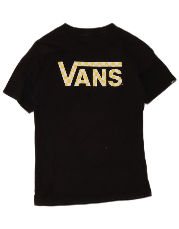 Vans Boys Custom Fit Graphic T-shirt Top 8-9 ετών Μικρό μαύρο βαμβακερό