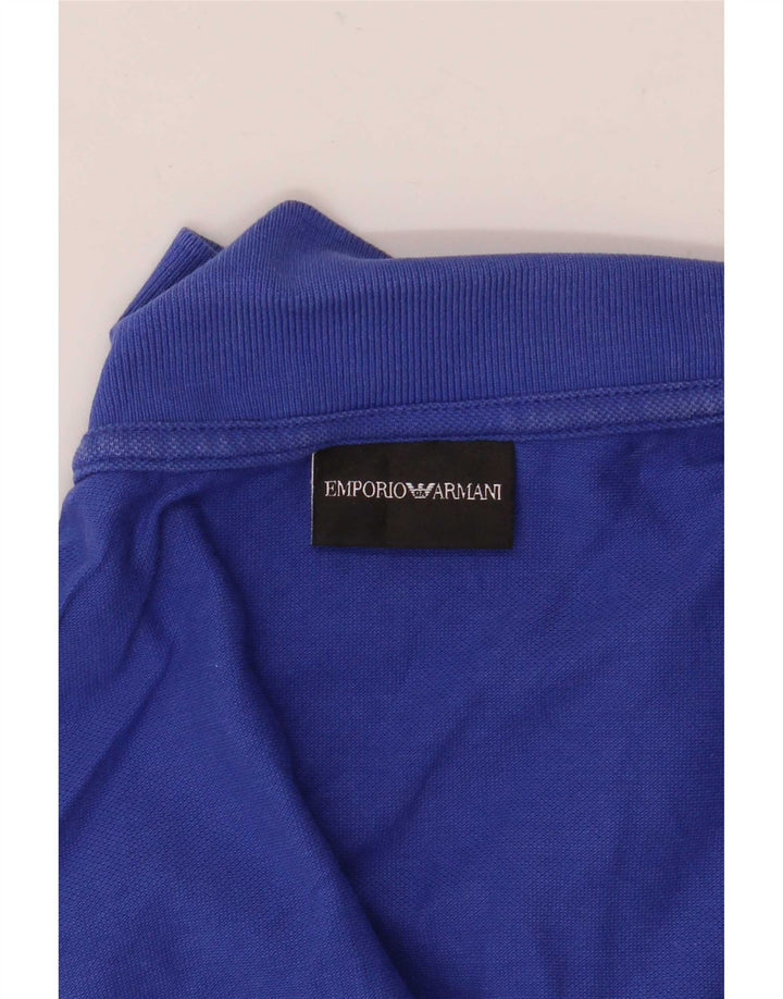 Ανδρικό πουκάμισο πόλο Emporio Armani μεσαίο μπλε