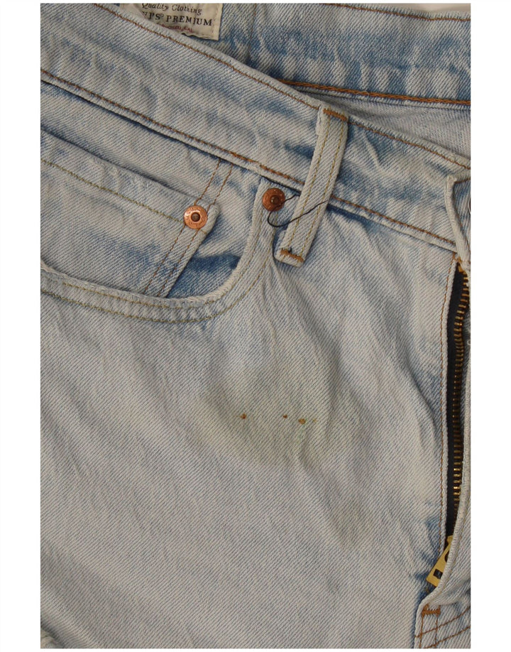 Levi's Womens 512 Denim Distressed Hot Pants W32 μεγάλο μπλε βαμβακερό