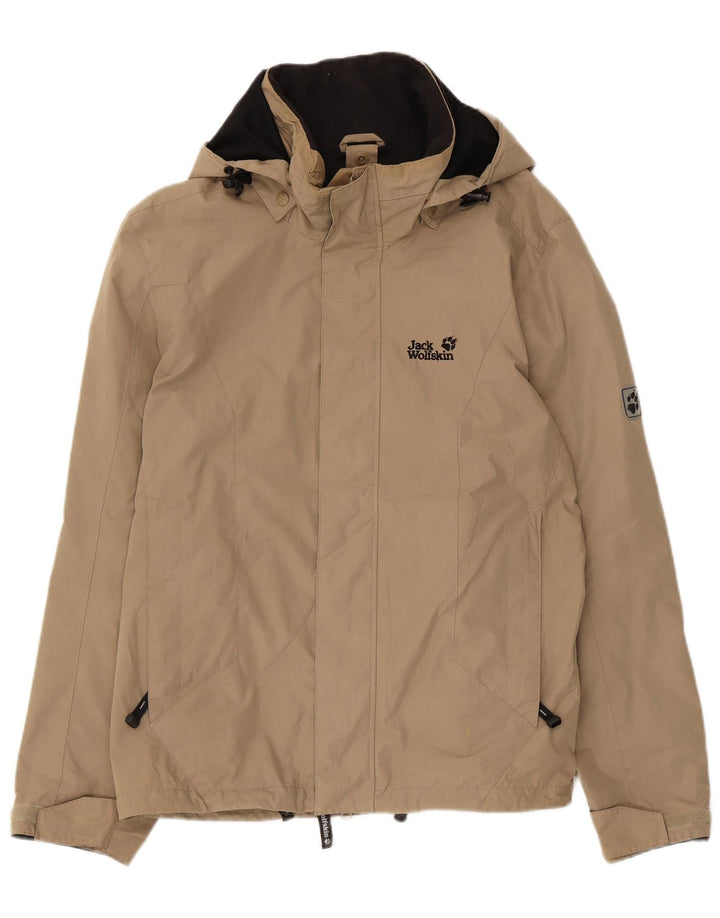 Jack Wolfskin Ανδρικό μπουφάν βροχής με κουκούλα UK 36/38 Medium Beige Polyester