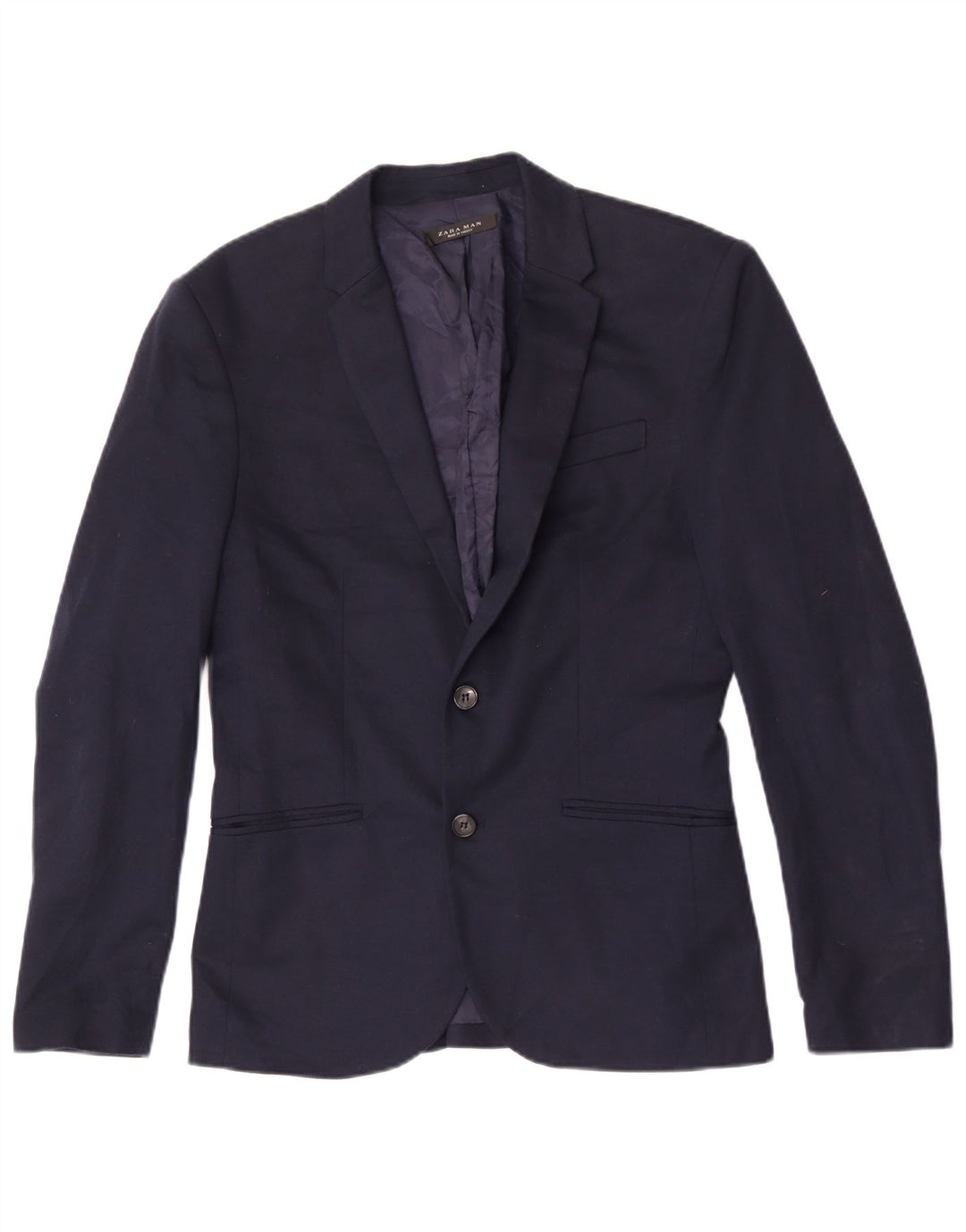 Zara Ανδρικό μπουφάν blazer 2 κουμπιών UK 38 Medium Navy Blue Polyester