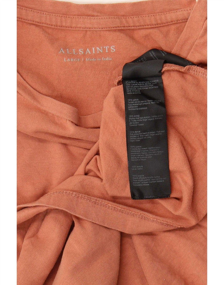 Ανδρικό T-Shirt All Saints Top μεγάλο καφέ βαμβακερό