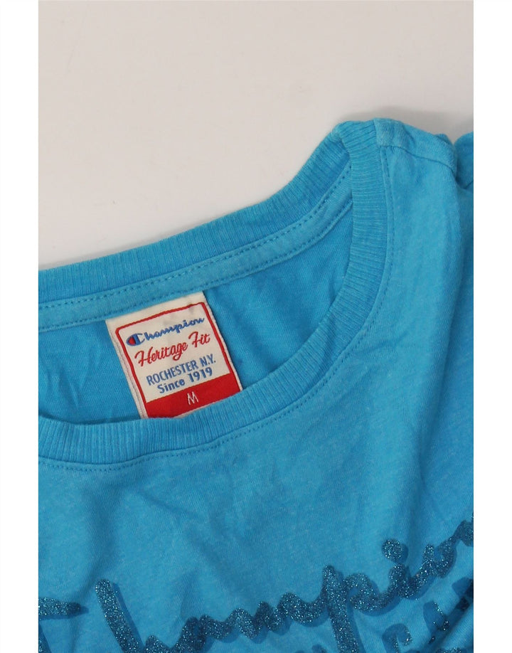 Γυναικείο T-shirt CHAMPION Heritage Fit Top UK 12 Medium Blue
