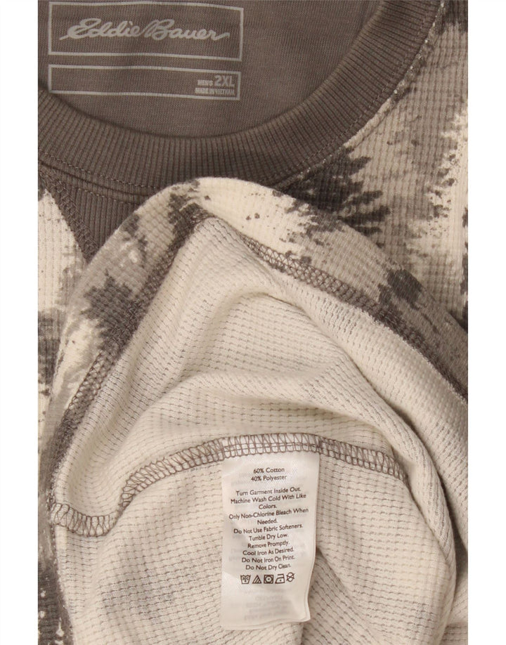 EDDIE BAUER Ανδρικό αφηρημένο μοτίβο τοπ μακρυμάνικο 2XL γκρι βαμβακερό
