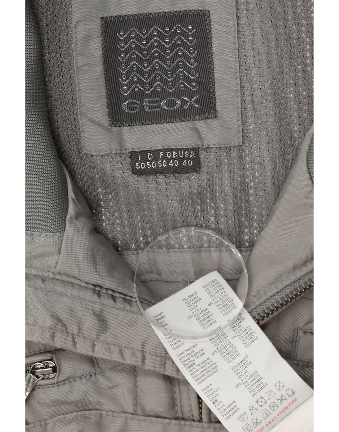 Geox Mens Utility Jacket UK 40 Large Grey Polyamide