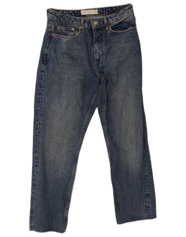 Topshop Γυναικείο Crop Straight Jeans UK 8 Small W26 L24 Blue Cotton
