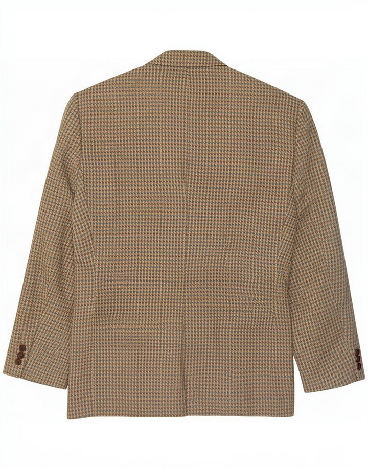 High Sky Mens 2 Button Blazer Jacket IT 50 Large Green Houndstooth Wool